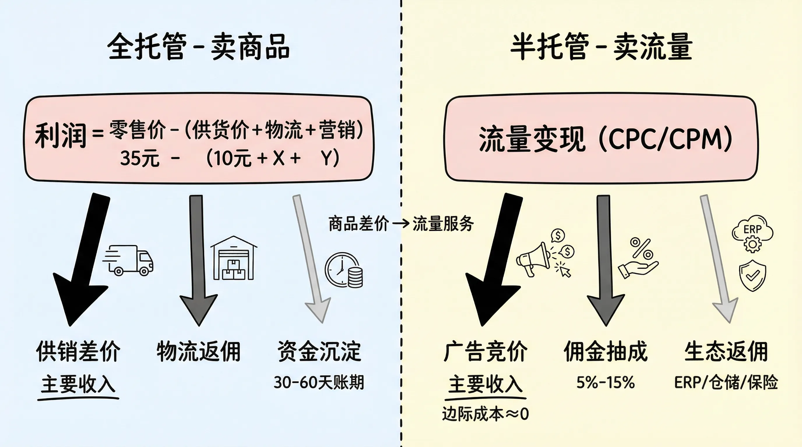 两种模式盈利逻辑对比